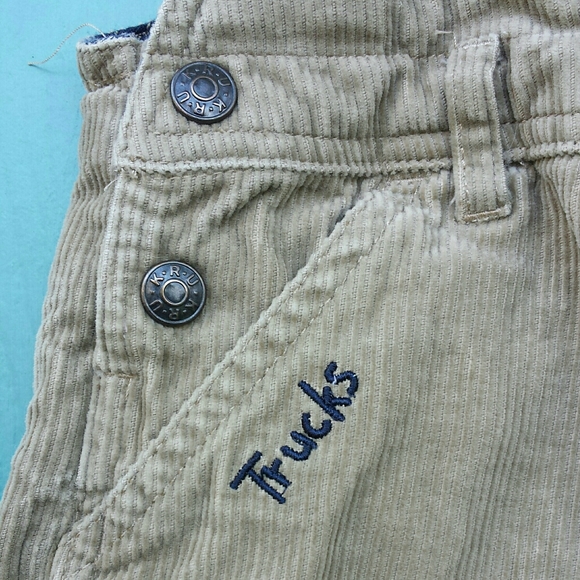 KRU 2-Pc. Set Tan Corduroy Overalls & Navy Shirt - Picture 12 of 16